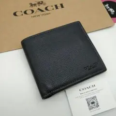 新品　COACH　折り財布　メンズ　人気の小銭入れ付き