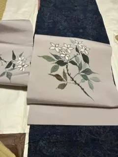 袋帯 染め帯 染帯 松創 落款 金彩加工 手染め クリーム色 中古 kp2396 袋帯 染め帯 染帯 松創 落款 金彩加工 手染め クリーム色 中古 kp2396