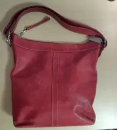 ✨柔らか✨レザー COACH バッグ 革 コーチ 赤 カバン ショルダーバッグ
