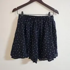 UNIQLO　160cm　ブラック　ドット柄キュロット