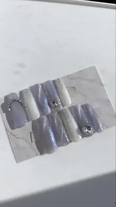 マグネットパープルカラー ネイルチップ