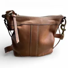 COACH ブラウンレザー ショルダーバッグ