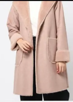 レイカズン　フェイクムートンコート 裏ボア ピンクベージュ