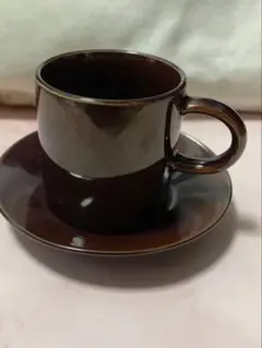 ブラウン 陶器 デミタスカップソーサー