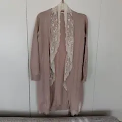 レース付きロングカーディガン　S　キッズ150㌢