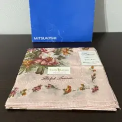 新品未使用 ラルフローレン 花柄大判ハンカチ 58㌢ ピンク 匿名配送 送料無料