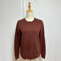 ユニクロ カシミヤ100％ クルーネックニット XL ブラウン系