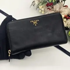 ゆーとさま専用】【箱付き】PRADA プラダ 長財布 ブラック ゴールド