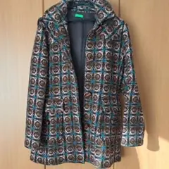 ⭐BENETTON⭐ダッフルコート 茶色 チェック柄 フード付き