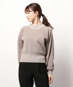 MURUA グリッターラメパフスリーブ　ハイネックニット
