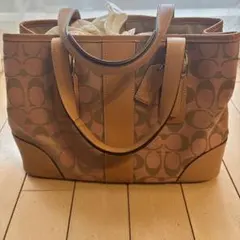 COACH 6336 シグネチャーキャンバス レザー ハンドバッグ ピンク