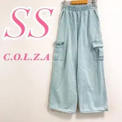 C.O.L.Z.A デニムカーゴパンツ ライトブルー XS ウエストゴム 綿のサムネイル