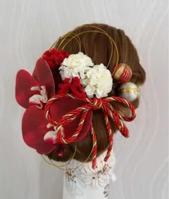 胡蝶蘭髪飾り★和装前撮り★成人式★結婚式★卒業式★振袖★七五三★色打掛