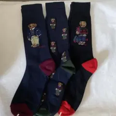 POLO ポロラルフローレンのメンズ用ソックス、3足セット25-27cm