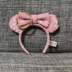 ディズニーリゾート カチューシャ キーチェーン ミニー スパンコール ピンク