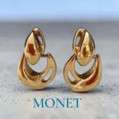 【希少】MONET モネ ヴィンテージ イヤリング ゴールド レトロ