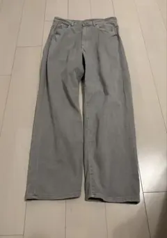 wym グレー ストレートデニムパンツ
