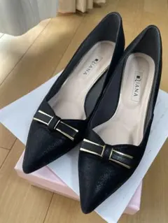 DIANA ブラック ポインテッドトゥパンプス 23.5cm