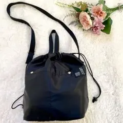 JOUET ジョエット ナイロン巾着バッグ ショルダー/トート2WAY ブラック