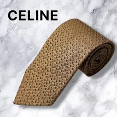 【極美品】CELINE セリーヌ ネクタイ シルク ゴールド 総柄 イタリア製