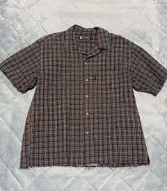 【CHAPS】ラルフローレン　短丈　古着　チェック半袖シャツ M綿100%