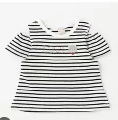 プティマイン　ハート猫Tシャツ　肩空き　110cm