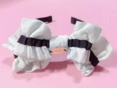 MILK フリル　リボン　カチューシャ　別珍　ベルベット　水色　ブルー　青