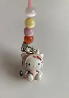 【平成レトロ】Hello kitty ホルスタイン柄キティ　ストラップ