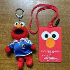 セサミストリート エルモ サッカー キーホルダー USJ カードケース