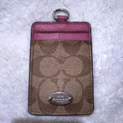 COACH パスケース 定期入れ ブラウン/ピンク