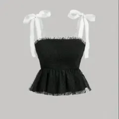 SHEIN ブラックフリルキャミソール