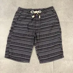 エスニック柄 ハーフパンツ メンズL 黒 グレー 総柄 ショートパンツ 夏