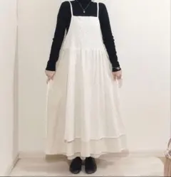 明日投稿最終サマンサモスモス　オーバーレース　キャミワンピース　オフホワイト