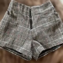 美品　ハイウエスト　チェック柄　ショートパンツ
