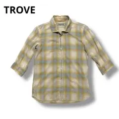 【美品】TROVE チェック柄 七分袖　シャツ 薄手　サイズ2 トローヴ　メンズのサムネイル