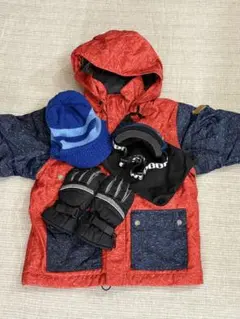 ジュニアスノーボード/スキーウェア サイズ140 帽子、グローブ、ゴーグル付き