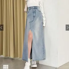 GRL スリットフリンジデニムスカート[nh119]