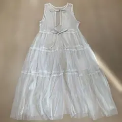 サマンサモスモス【リサイクルポリエステル】シアー前後着ノースリーブワンピース