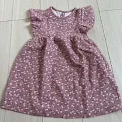 エニィファム くすみピンク色 お花柄ワンピース140 - メルカリ