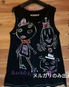 アルベロベロ オレボレブラ ノースリーブ　チュニック　黒のサムネイル