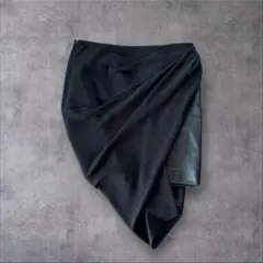 alexanderwang.レザー　ギャバジンドレープスカート　サイズ2のサムネイル