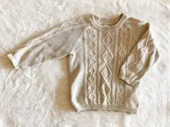 H&M ケーブル編み オフホワイト　ニットセーター　90センチ