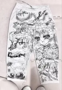 一点物　ユニクロC　スウェットペイント　ハンドメイド　スウェットリメイク