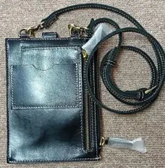 【新品·未使用】fesブラックレザーショルダーバッグサコッシュバッグユニセックス