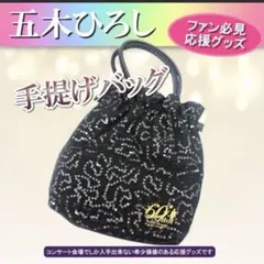 ビーズ刺繍 手提げバッグ 黒　五木ひろし　手提げ