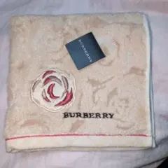 【新品未使用】BURBERRY バラ刺繍 タオルハンカチ