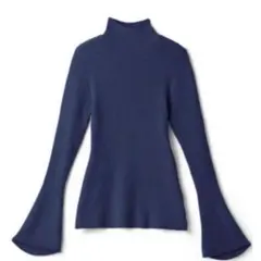 GRL グレイル ハイネックベルスリーブリブニットトップス[k9064b]