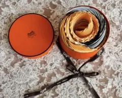 HERMES カレ 90 GRONLAND プリーツ スカーフ シルク