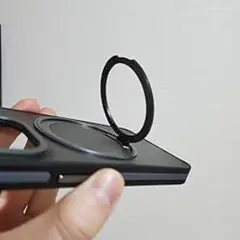 iPhone 15 Pro Max　360度回転スタンド付き スマホケース 黒