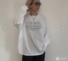 annaさんコラボ　しまむらロゴ長袖Tシャツ 3L